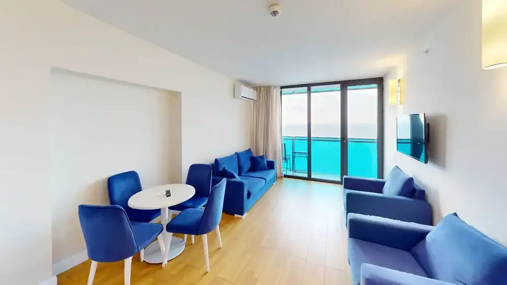 Panoramic living room in the two-bedroom ORBI A 38/03 apartment