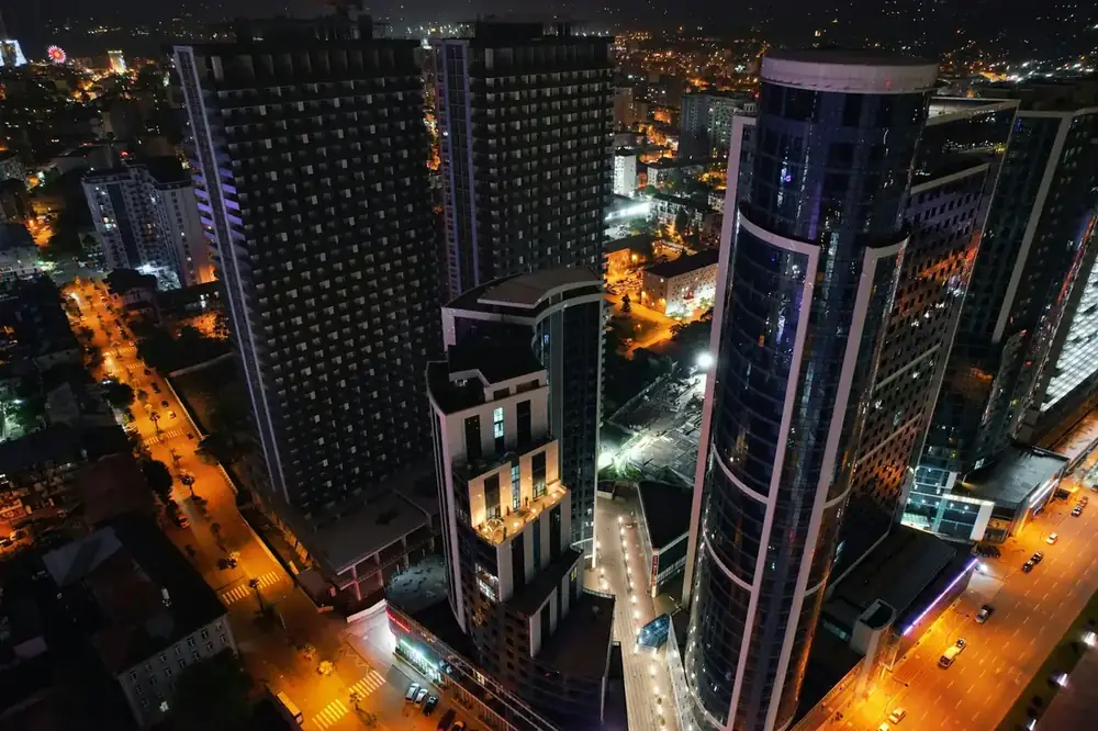 Batumi’s contemporary architecture at night