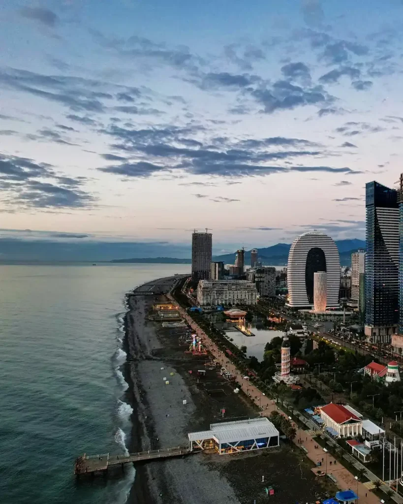 Batumi’s Black Sea shoreline and skyline