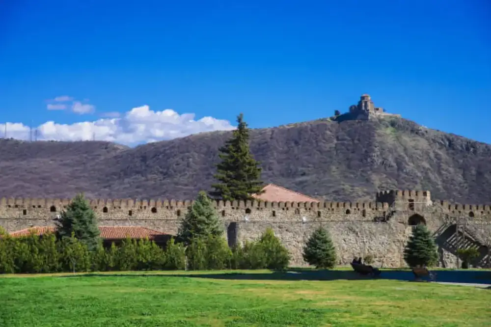 Jvari Monastery above Mtskheta and the river confluence, Georgia