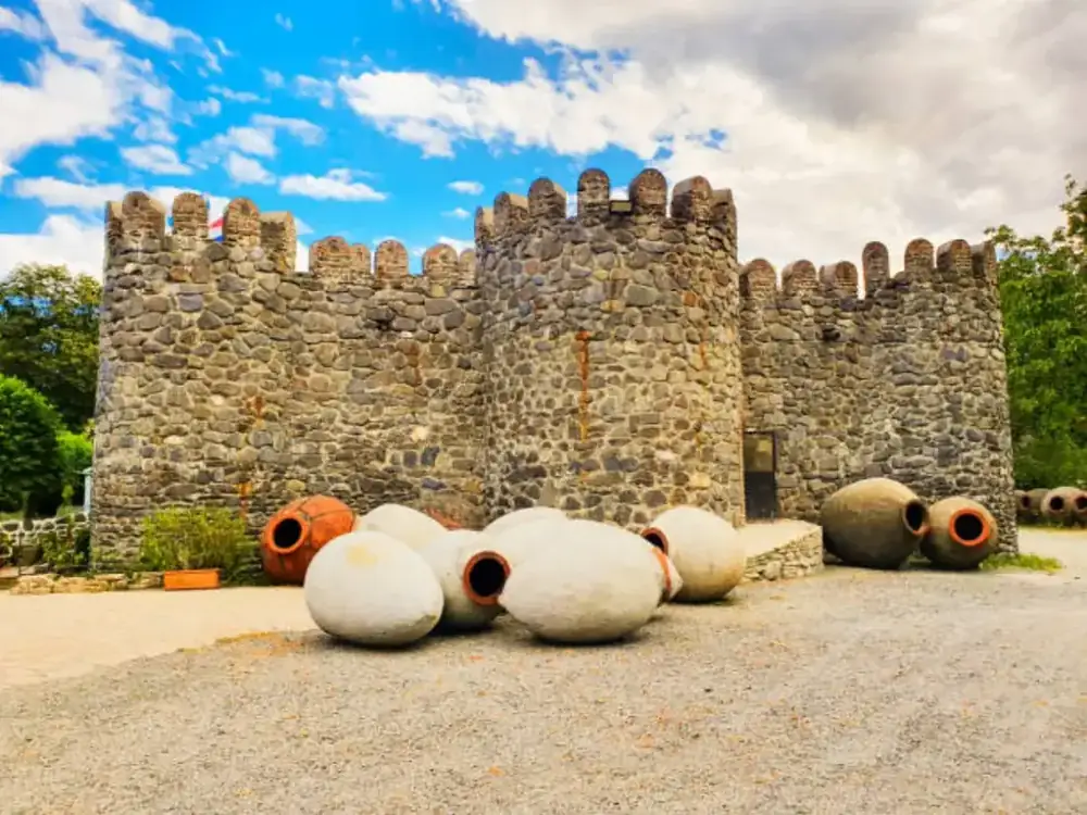 Kakheti qvevri wine vessels and stone fortress, Georgia