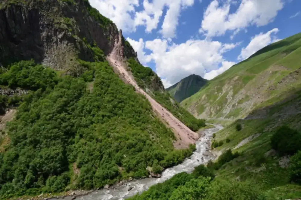 Dariali Gorge and Gveleti Waterfalls, Kazbegi, Georgia